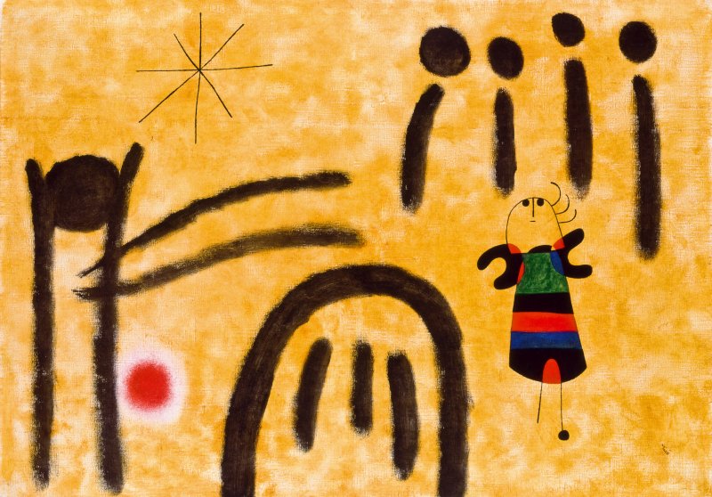 Joan_Miro_La_petite_blonde_au_parc_d_attractions__Kleines_blondes_Maedchen_im_Vergnuegungspark__1950_01