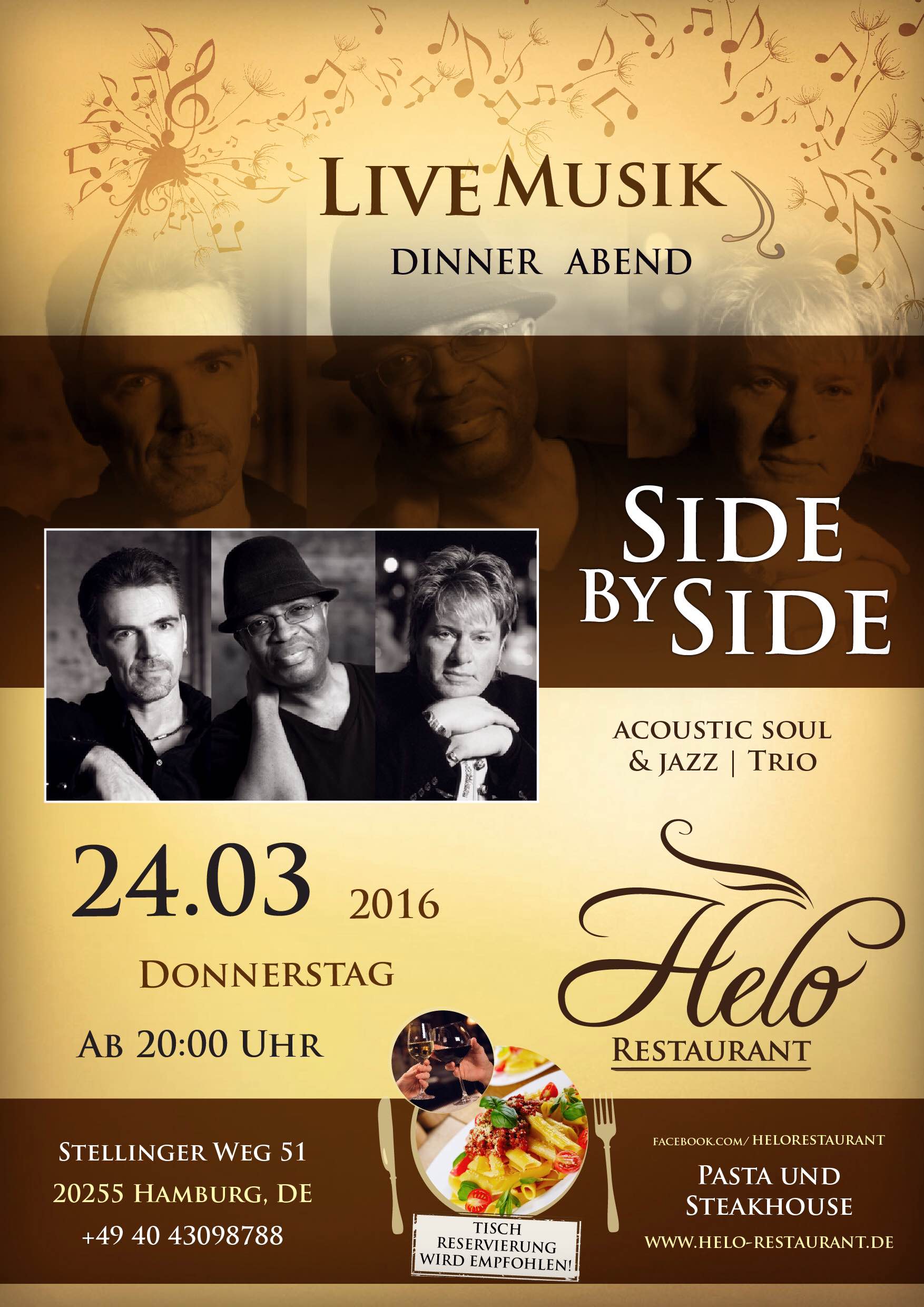 Side by Side im Restaurant Helo