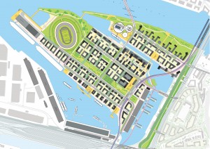 Der Masterplan für OlympiaCity auf dem Kleinen Grasbrook