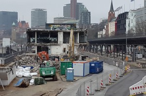 Bauarbeiten an der Überseebrücke