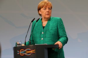 Bundeskanzlerin Angela Merkel bei der Pressekonferenz zum G20 Gipfel in Hamburg