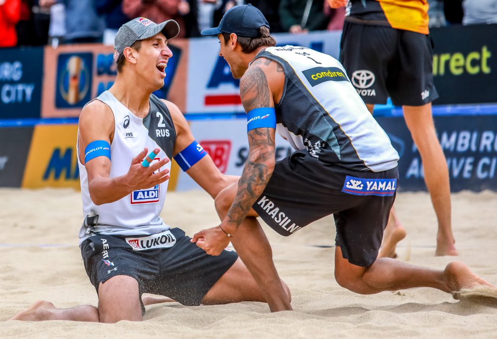 Viacheslav Krasilnikov und Oleg Stoyanovsky sind Weltmeister Foto: © FIVB