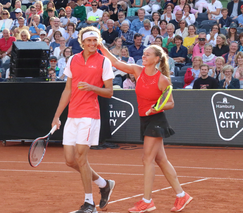 Sascha Zverev und Barbara Schett-Eagle im Doppel