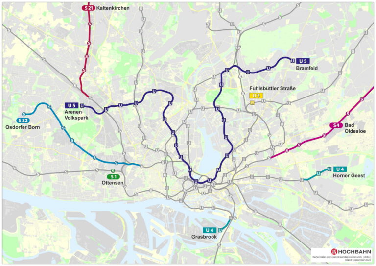 Linienverlauf der U5 steht | HAMBURG CITY WEBGUIDEHAMBURG CITY WEBGUIDE