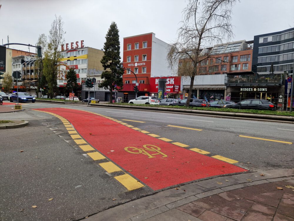 Radfahrstreifen Reeperbahn